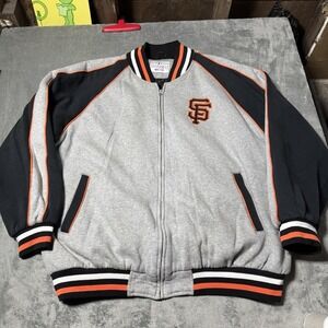 VTG San Francisco Giants Cotton Quilted Lined Bomber Jacket Embroidered Size XXL